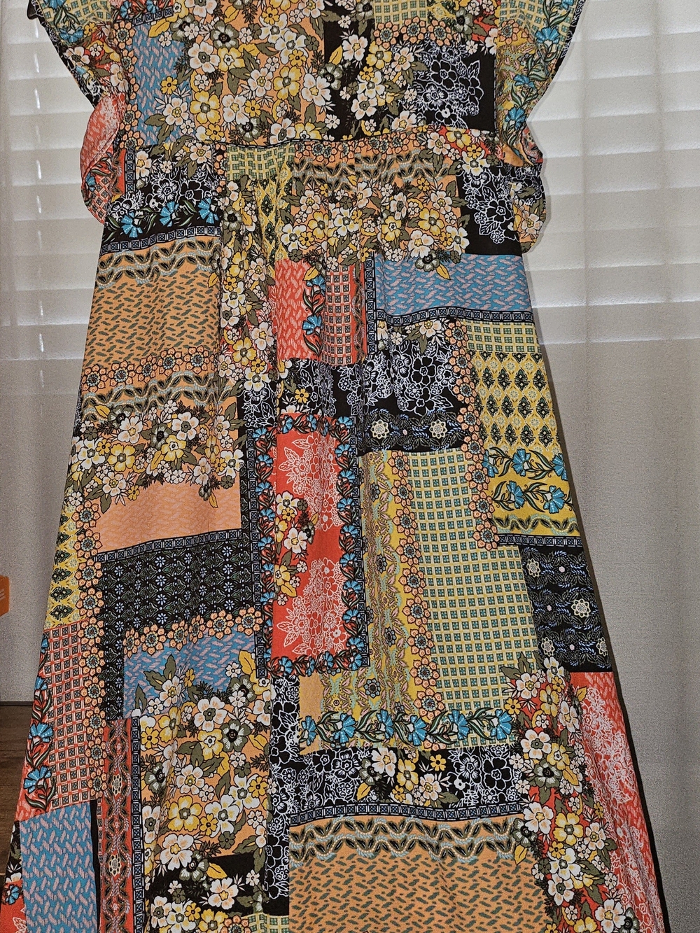 EGO Multicolor Patchwork Floral Midi Dress